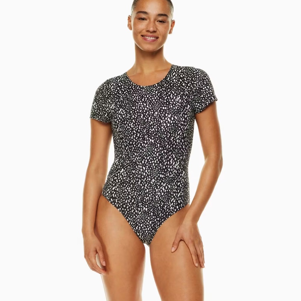 Black and White Speckled Bodysuit
